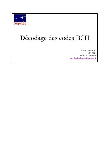 DÃ©codage des codes BCH - SupÃ©lec