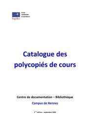 Catalogue des polycopiÃ©s de cours - SupÃ©lec