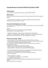 Compte Rendu de rÃ©union POLUX du 02 fÃ©vrier 2007