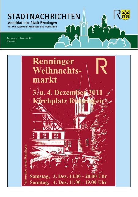 Donnerstag, 1. Dezember 2011 Woche 48 - Stadt Renningen