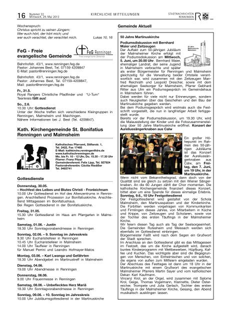 Ausgabe Nr. 22 - Stadt Renningen