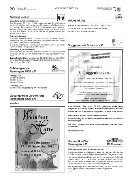 Ausgabe Nr. 28 vom 14.07.2011 - Stadt Renningen