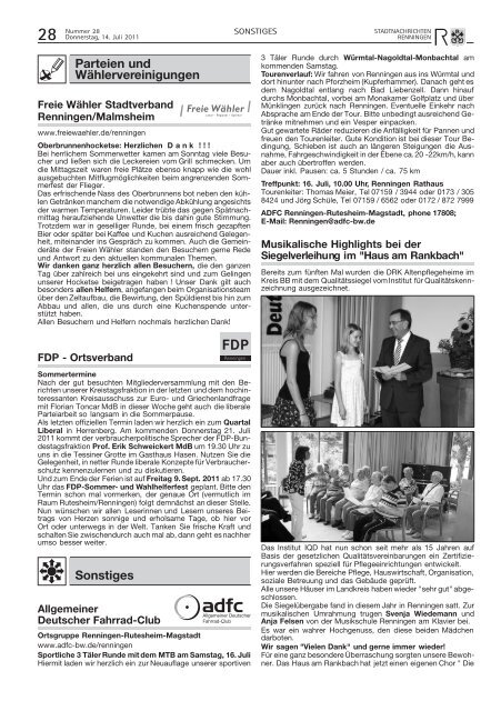 Ausgabe Nr. 28 vom 14.07.2011 - Stadt Renningen