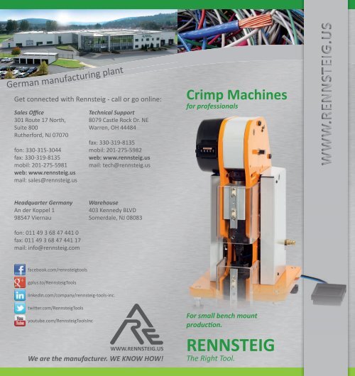 Crimp Machines - Brochure - Rennsteig Tools, Inc.