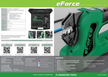 eForce Battery Powered Crimping Tool - Rennsteig Tools, Inc.