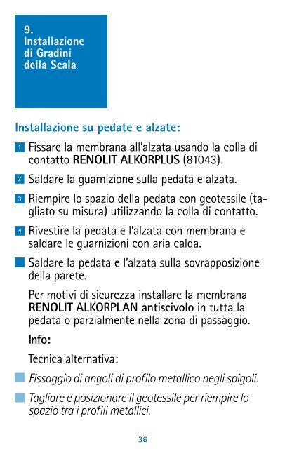 Instruzione di posa RENOLIT ALKORPLAN