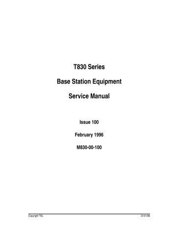 T830 Series Base Station Equipment Service Manual