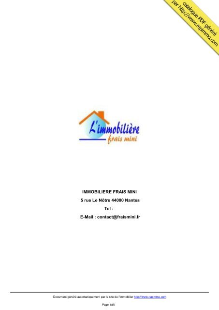 Catalogue Immobilier Immobiliere Frais Mini Nantes Repimmo