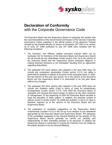 Declaration of Compliance - Reply