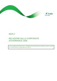 REPLY RELAZIONE SULLA CORPORATE GOVERNANCE 2008