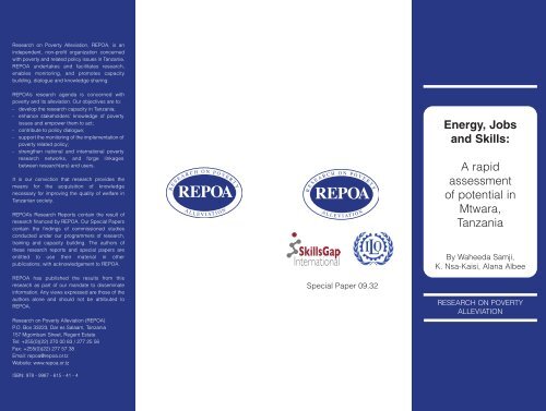 Energy, Jobs and Skills - Repoa