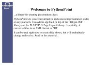 PythonPoint Demonstration - ReportLab