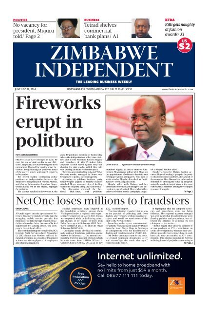 Zimbabwe independent 5 June 2014