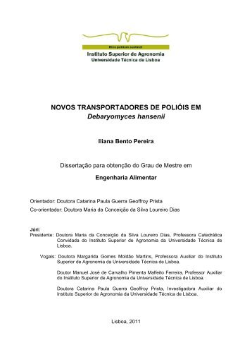 NOVOS TRANSPORTADORES DE POLIÃIS EM Debaryomyces ...