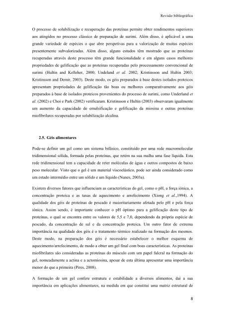 Avaliação das propriedades gelificantes e emulsionantes de ...