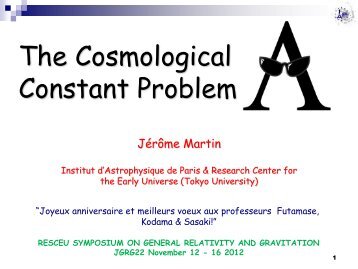 The cosmological constant - RESCEU