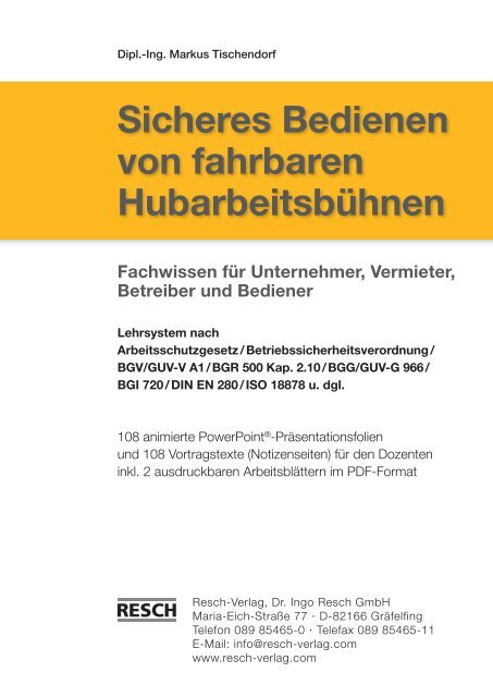 Overhead-Lehrsystem "Sicheres bedienen von ... - Resch-Verlag