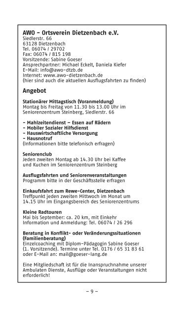 Familienbildungsstätte der Arbeiterwohlfahrt - Kreisverband