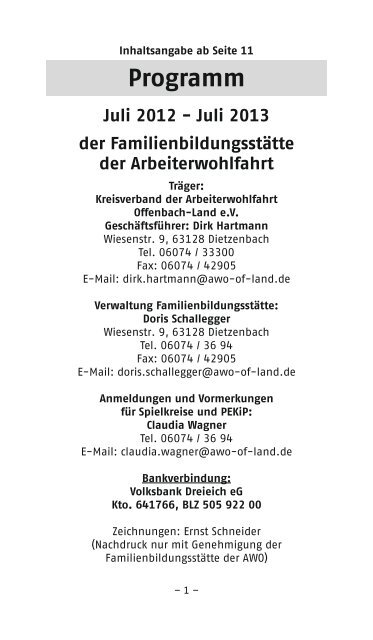 Familienbildungsstätte der Arbeiterwohlfahrt - Kreisverband