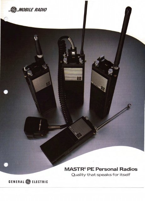 GE Mastr PE Personal Radio Sales Brochures, Part 1 of 2