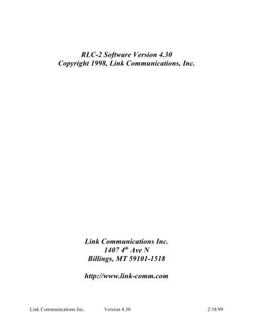 RLC2 V4.30 Repeater Controller Manual - The Repeater Builder's ...