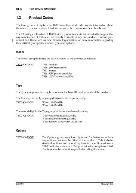 T830 Series II Base Station Equipment 136-174MHz Service Manual