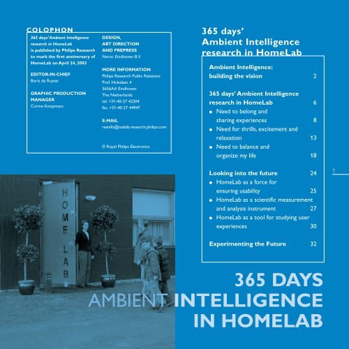 365 DAYS AMBIENT INTELLIGENCE IN HOMELAB - Philips Research