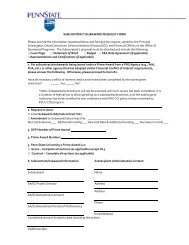 SUBCONTRACT/SUBAWARD REQUEST FORM Please provide the ...