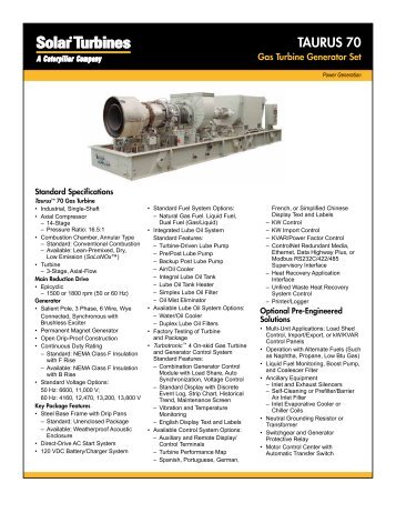 Solar Turbines Taurus 70 Gas Turbine Generator Set