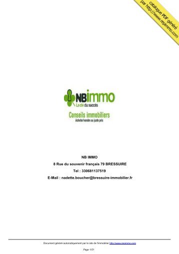 catalogue immobilier NB IMMO BRESSUIRE - Repimmo