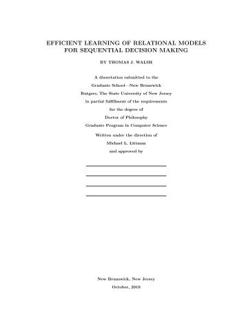 efficient learning of relational models for sequential decision making