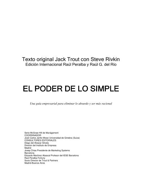 EL PODER DE LO SIMPLE EL PODER DE LO SIMPLE