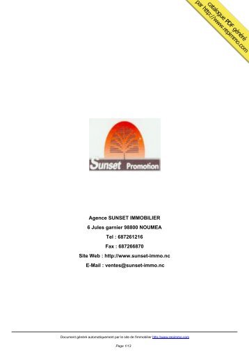 catalogue immobilier Agence SUNSET IMMOBILIER ... - Repimmo