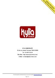 catalogue immobilier KYLIA IMMOBILIER PARIS - Repimmo