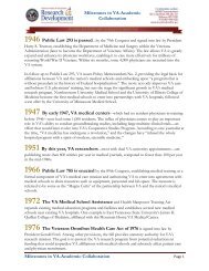 Academic Collaboration Timeline - VHA Office of Research ...