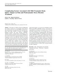 Complicating factors associated with mild traumatic brain injury ...