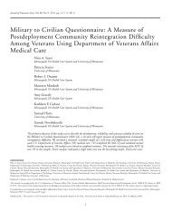 Military to civilian questionnaire - VHA Office of Research ...