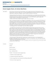 Green Supply Chains. An Action Manifesto - Research and Markets