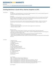 Vending Machines in South Africa - Research and Markets