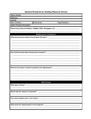 Detailed Worksheet for Reading Research Articles - Organization for ...