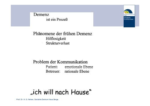 Prof Dr Nehen Vortrag 5 11 08 Verlauf der Demenz - AWO