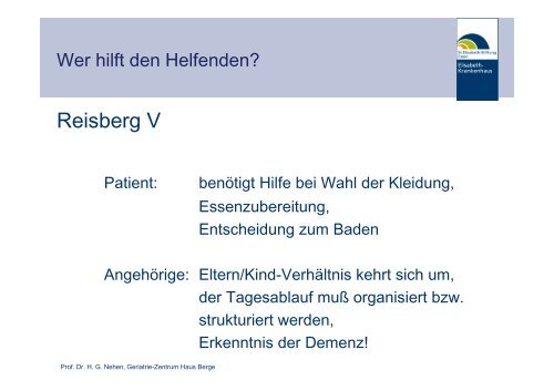 Prof Dr Nehen Vortrag 5 11 08 Verlauf der Demenz - AWO