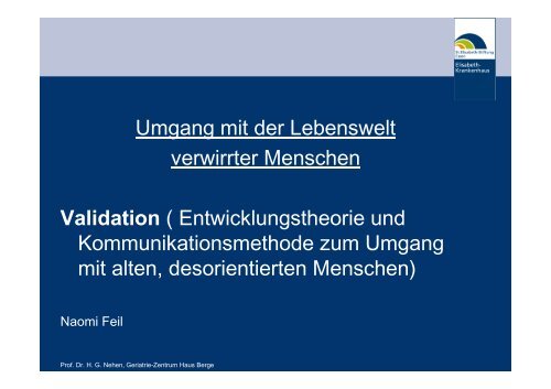 Prof Dr Nehen Vortrag 5 11 08 Verlauf der Demenz - AWO