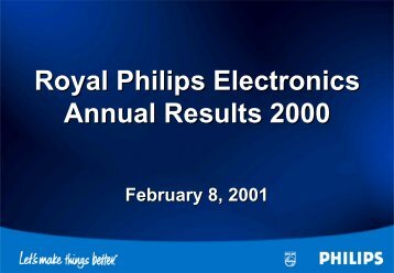 Royal Philips Electronics Annual Results 2000