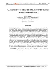 value creation in indian pharmaceutical industry: a regression analysis