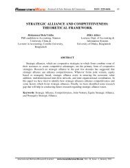 strategic alliance and competitiveness: theoretical framework