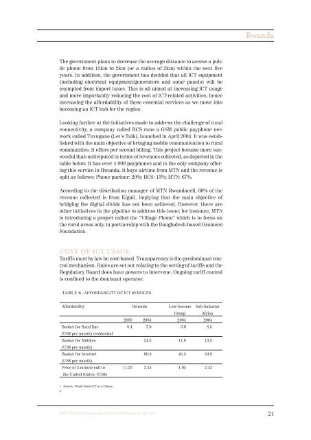 Rwanda Telecommunications Sector Performance Review 2007