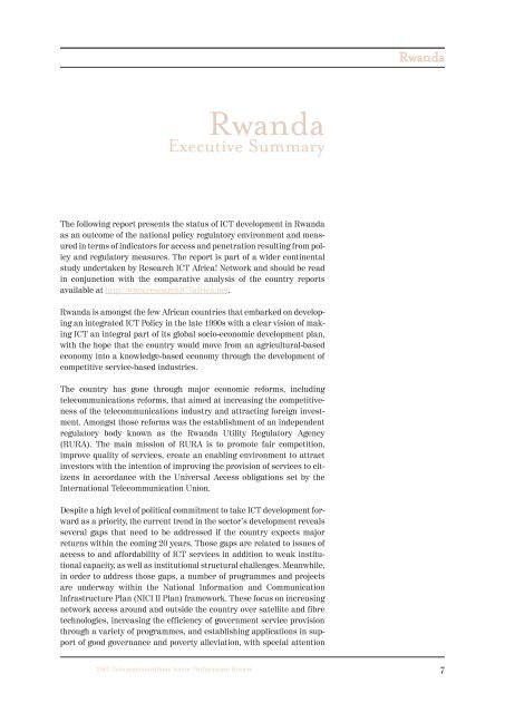 Rwanda Telecommunications Sector Performance Review 2007