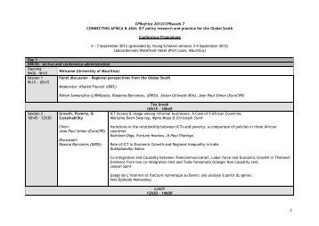 Conference programme - Research ICT Africa
