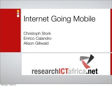 2012 Stork Calandro Gillwald - Internet Going Mobile